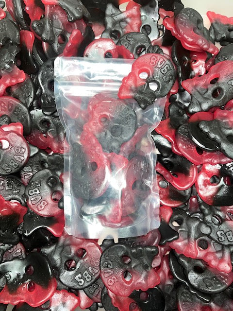 🖤 BUBS Red Raspberry Licorice Skulls