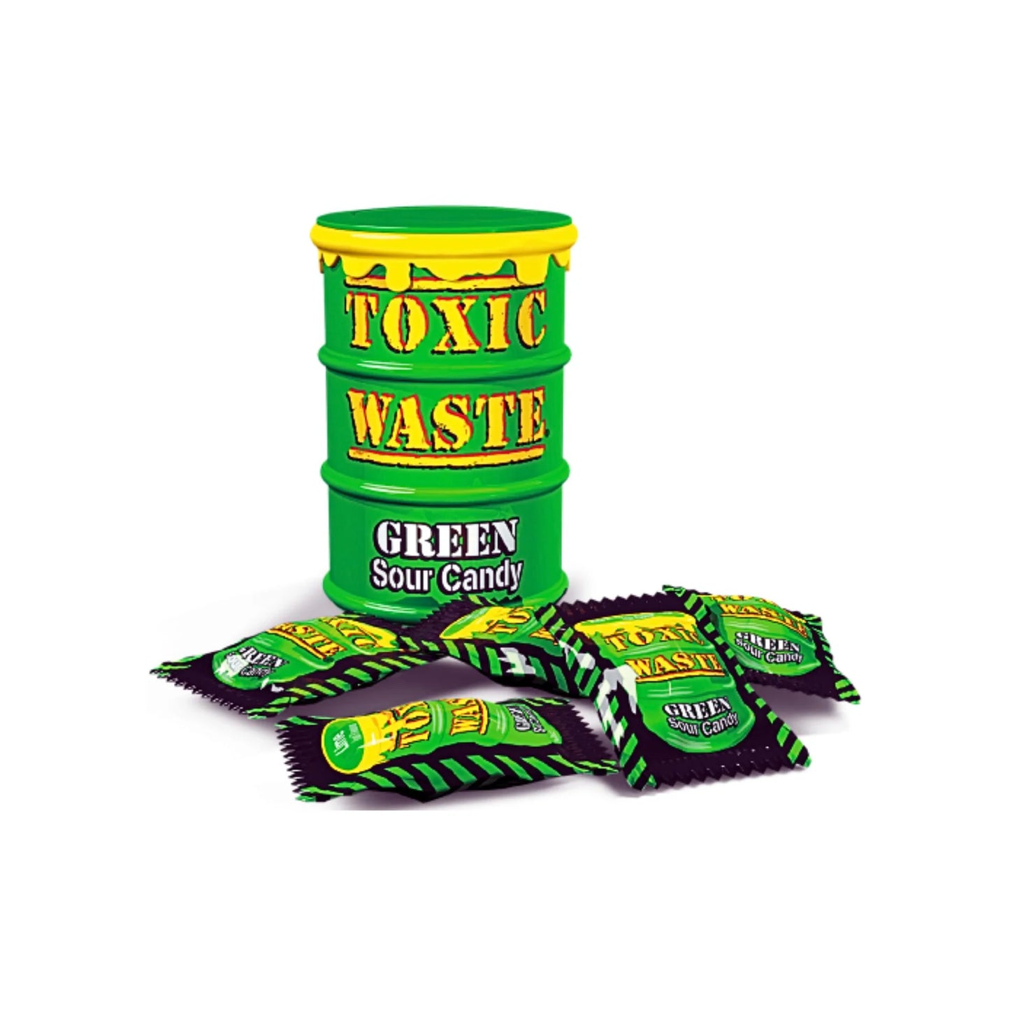 Toxic Waste Sour Candy Drum Green