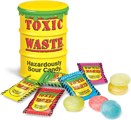 Toxic Waste Sour Candy Drum Yellow